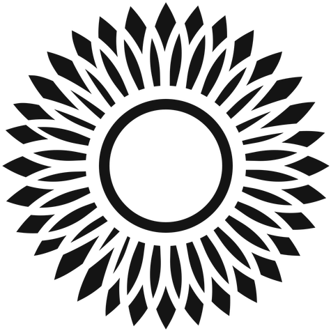 Grey Sunflower Head Icon - Geometric Design (512x512)