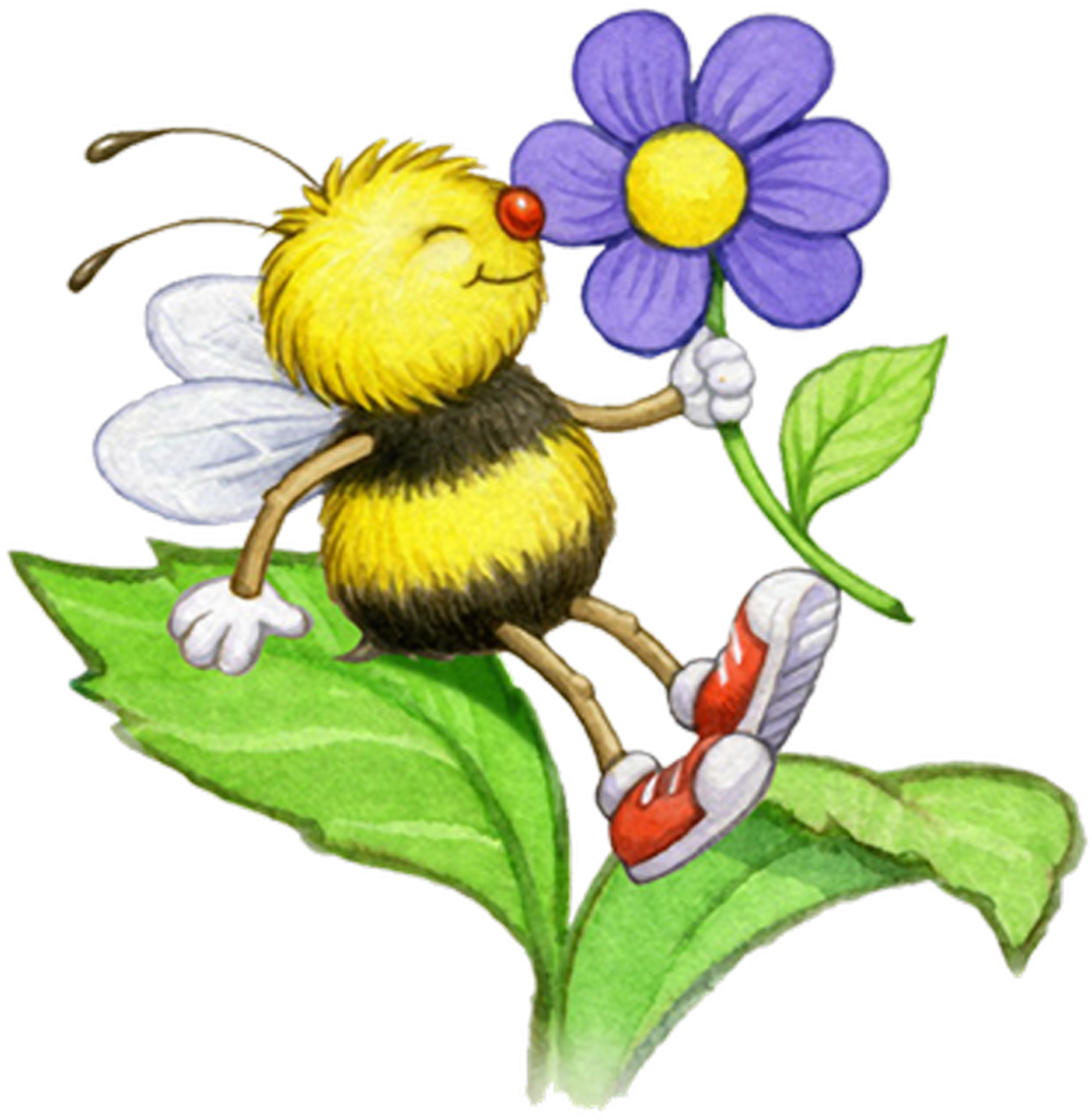 Bee Smelling A Flower - Шмель На Цветке Рисунок (1500x1500)