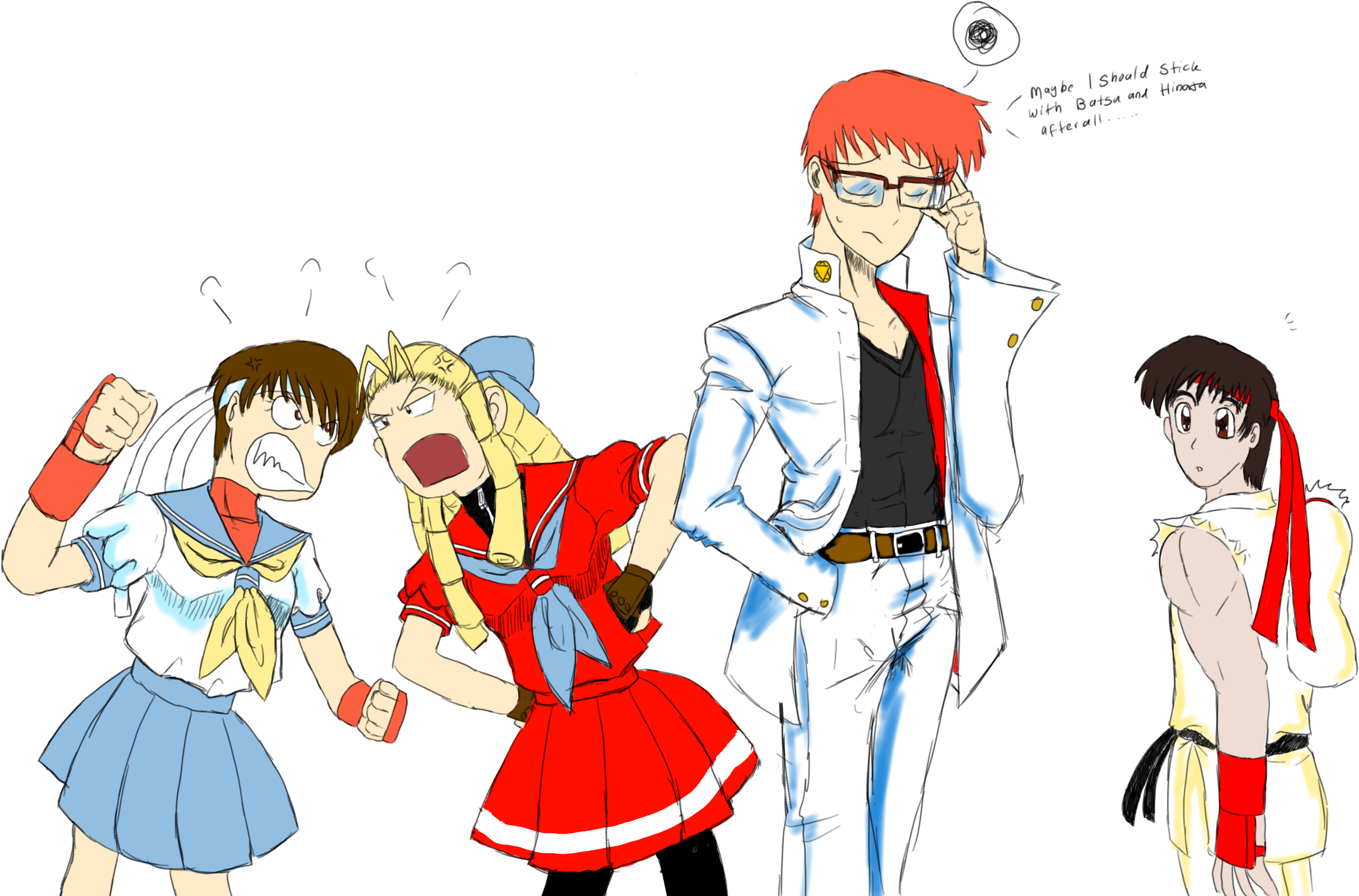 School Girl Quarrel By S0ph14luvukn0w School Girl Quarrel - Cartoon (2560x1600)
