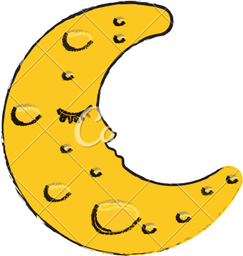 Sleeping Moon Cartoon - Transparent Moon Photo Cartoon (550x550)