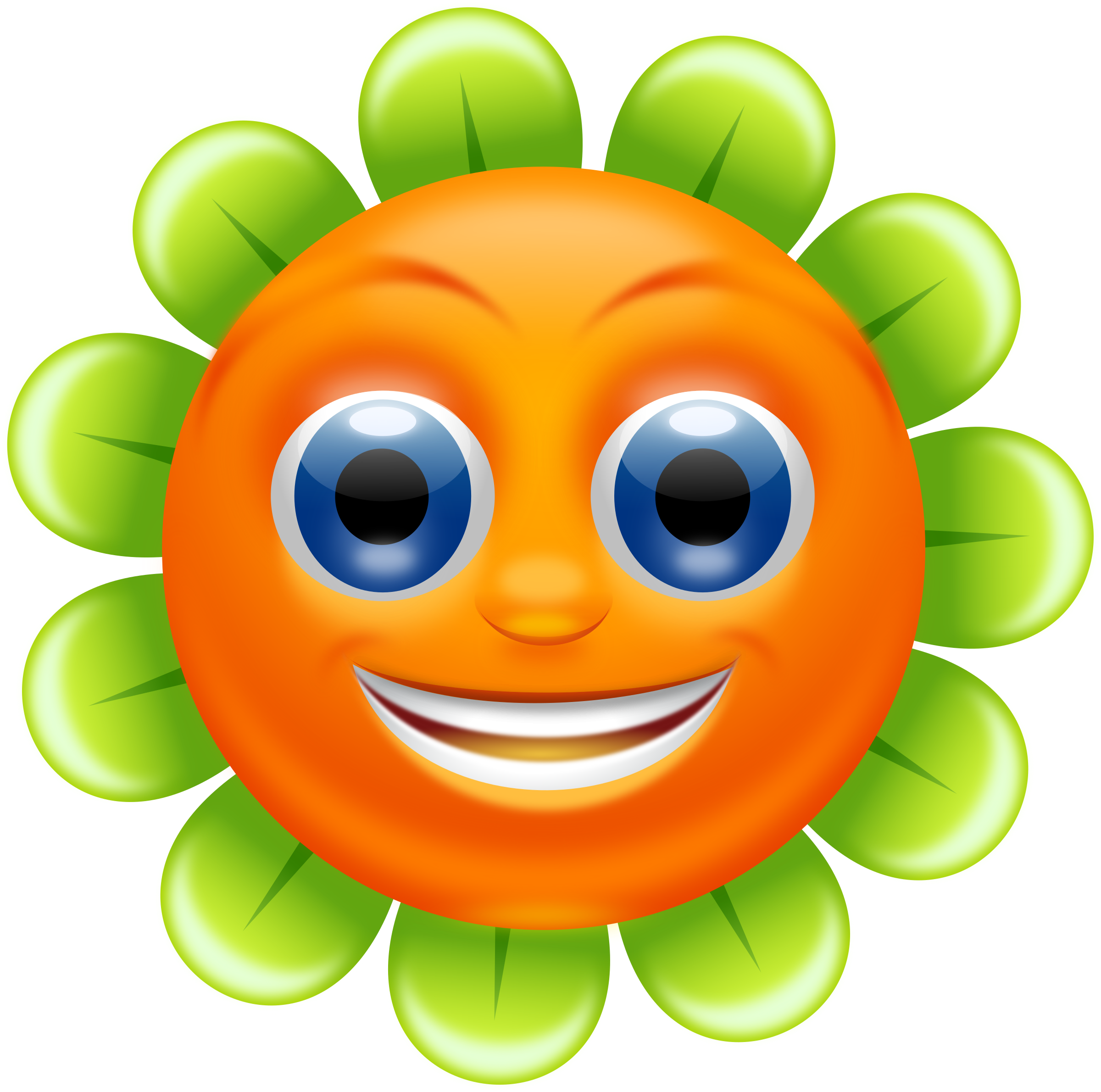 Clipart Smiling Flower Superb Quality - Clip Art Cartoon Flower (2400x2380)
