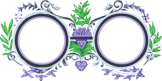 Vintage Double Frame Label Flower - Circle (550x275)