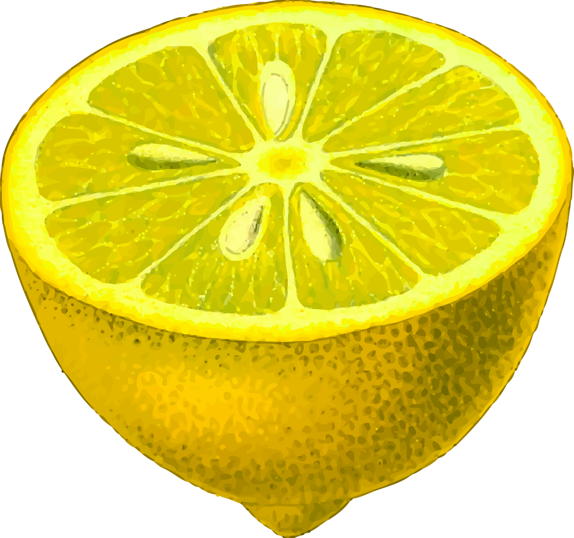 Lemon Clipart Half - Lemon Half (2400x2252)
