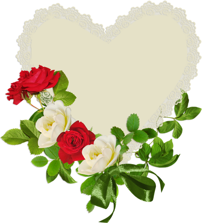 Valentine Heart Imagesvalentine Heartsflower Clipartwild - Зеленые Розы Для Фотошопа (725x800)