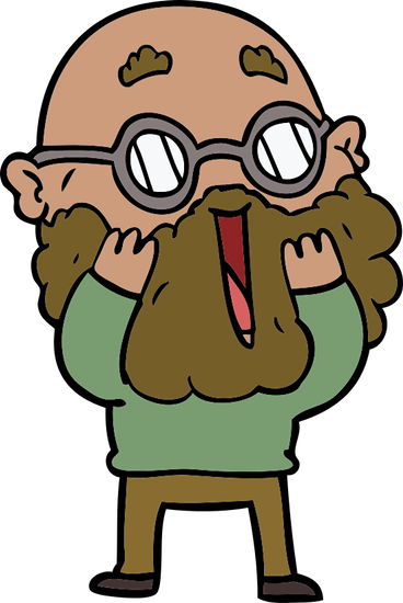 Cartoon Amazed Man With Beard - Man (368x550)