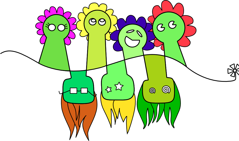 Flower Flora 29 Xochi - Flower People Cartoon (999x590)