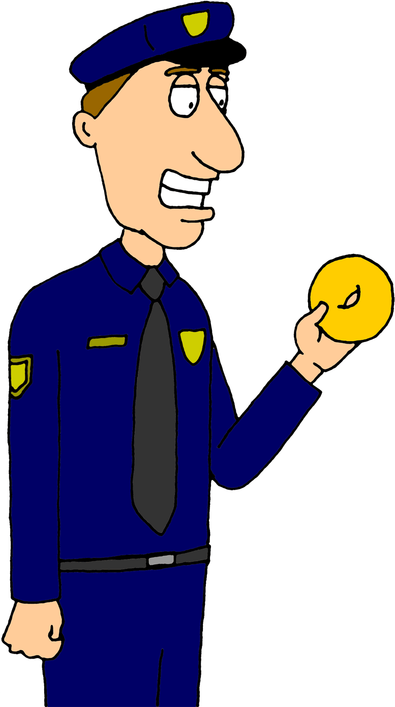 Police Officer Clip Art 3 Image - Man Eating Donut Png (800x1397)