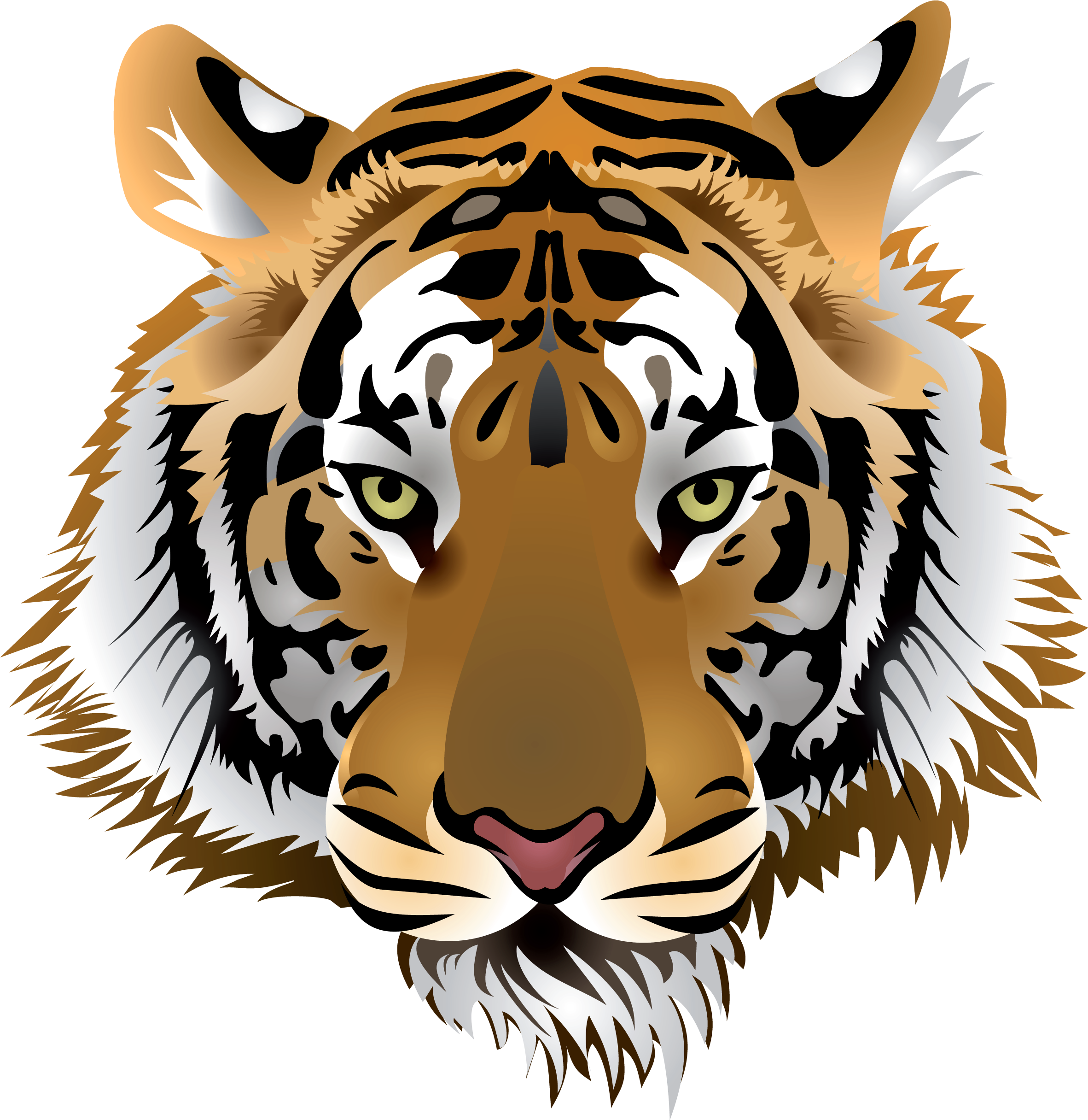 Tiger Head Png Clip Art - Free Vector Tiger Head (2432x2502)