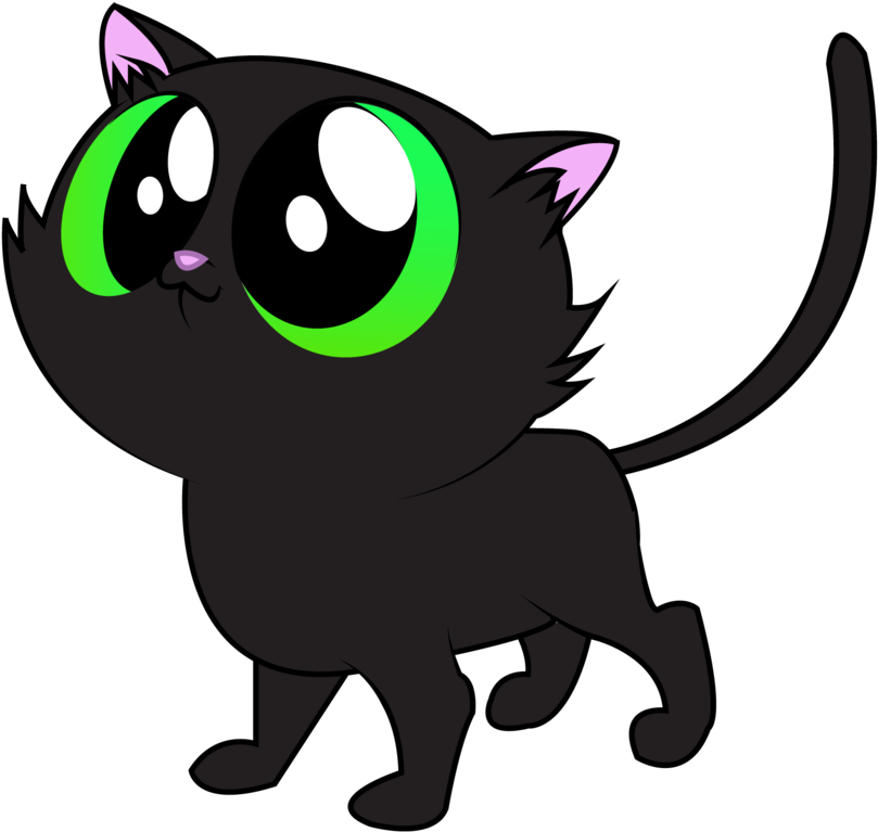 Black Cat Vector By Aquaticneon Black Cat Vector By - Mlp Cat Vector (1024x1024)