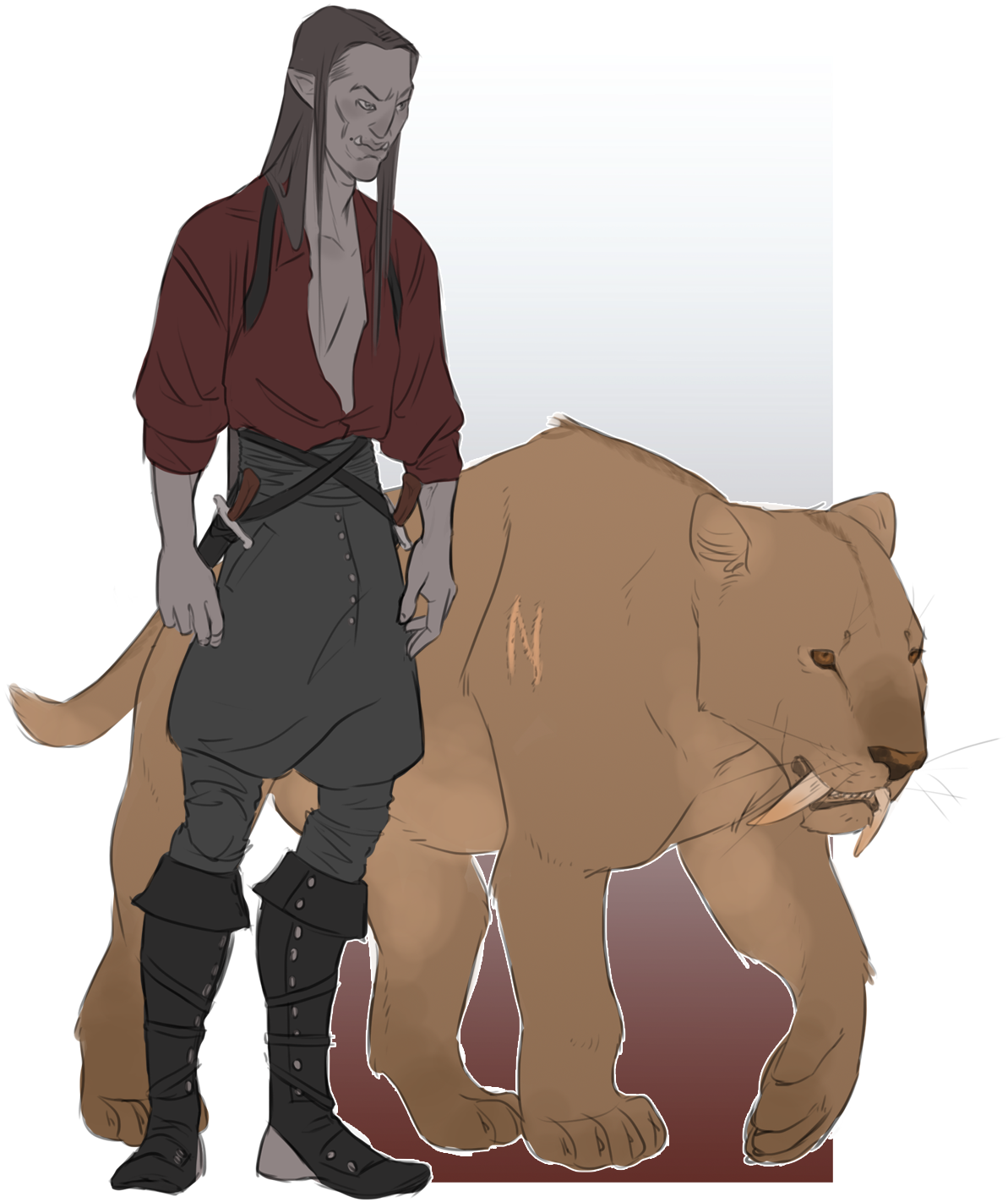 A Saber Tooth Tiger In Tropical Environment Poster - Saber Tooth Tiger D&d (1252x1504)