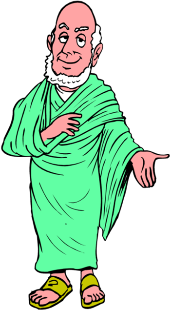 Socrates - “ - Greek Philosopher Cartoon Png (351x635)