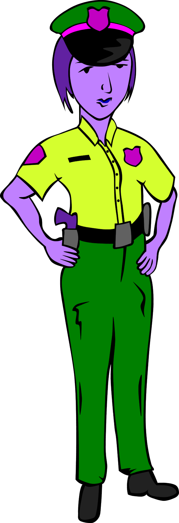 Large Woman Police Officer Clipart - Police Officer Clipart (600x1749)