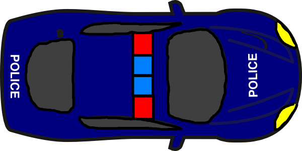Police Car Cartoon Top View (600x300)