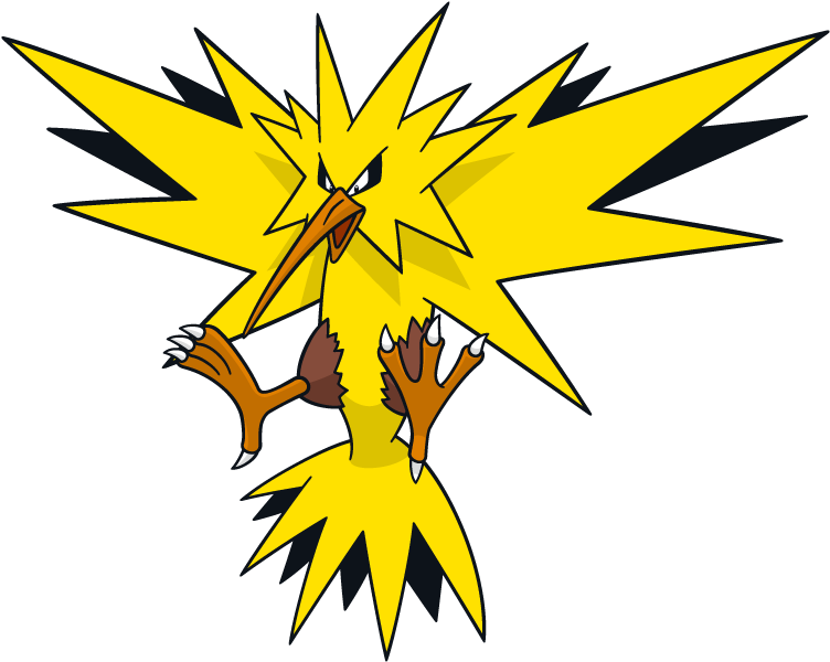 Zapdos Pokemon Character Vector Art - Pokemon Legendary Bird Zapdos (800x800)