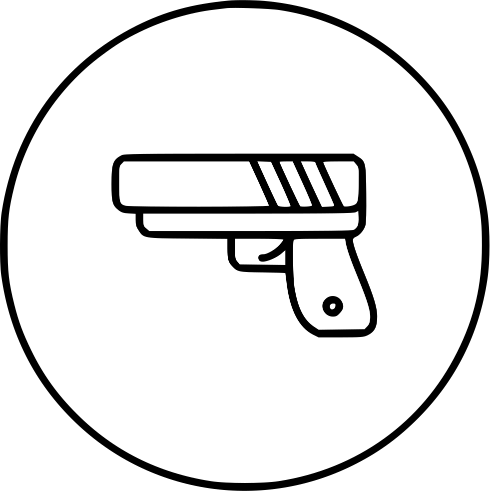 Gun Pistol Weapon Cop Police Crime Fusillade Svg Png - Police (981x982)