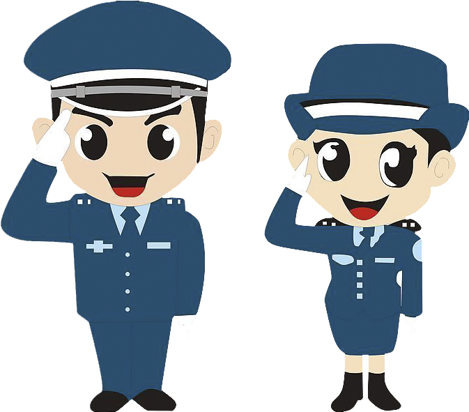 China Police Officer Cartoon - Police Officer Female And Male Cartotoon (821x643)