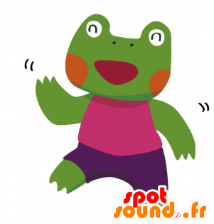 New Green Frog Mascot With A Colorful Outfit - Kotomi-chan New Spotsound Masot Yuru-chara Brown And (300x400)