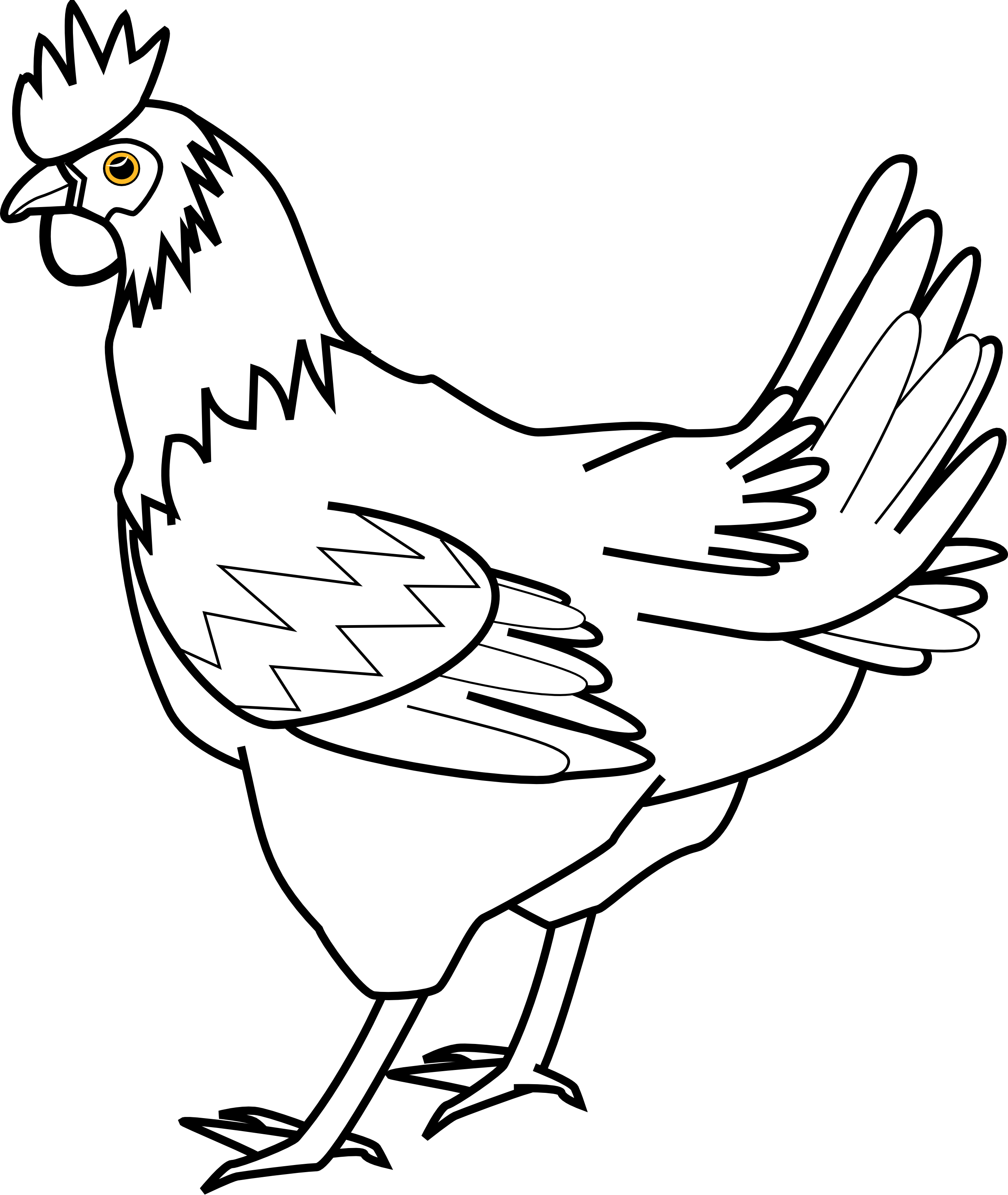 Chicken Clip Art - Drawing Pictures Of Hen (2555x3030)
