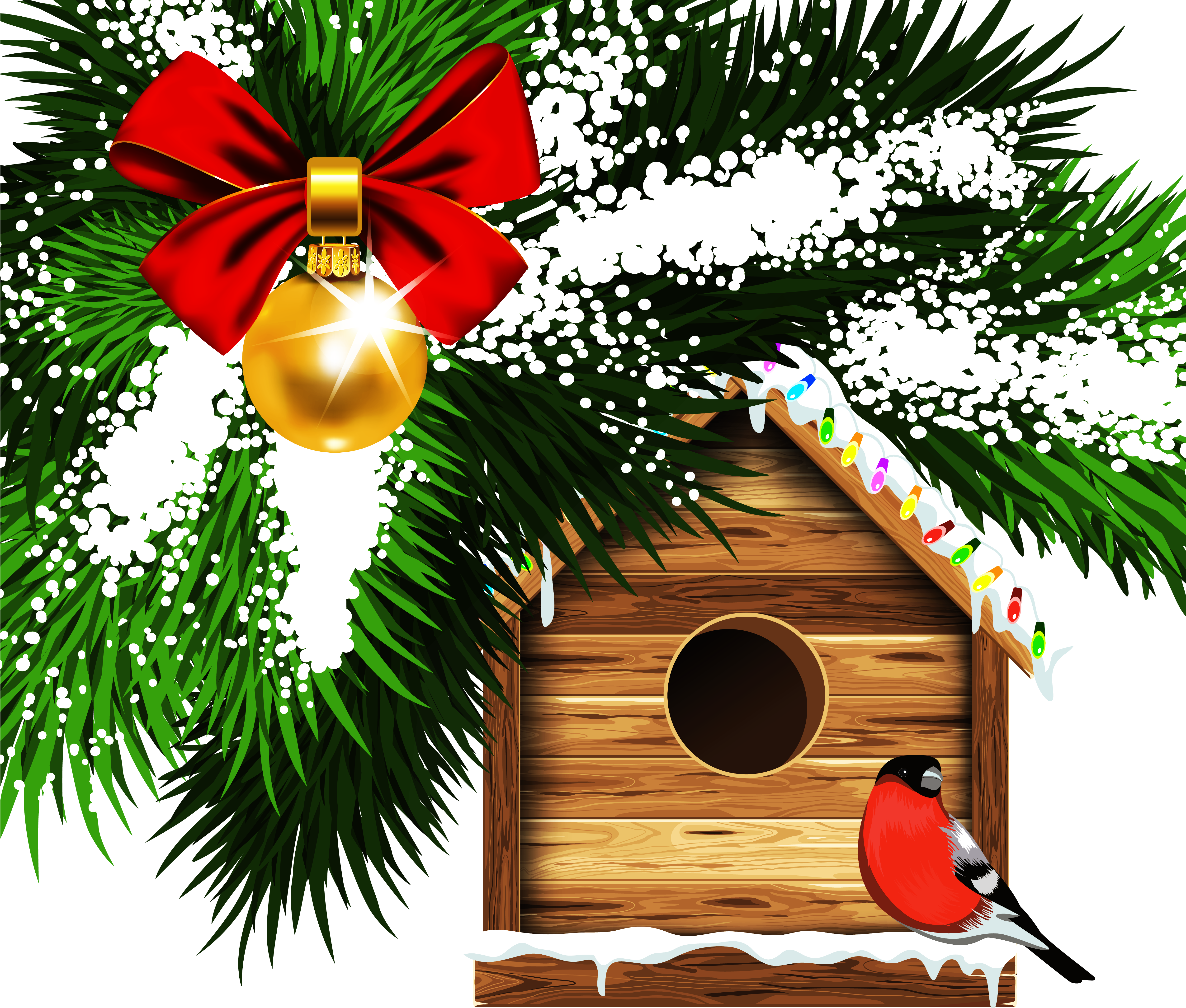 Transparent Christmas Bird House Png Clipartu200b Gallery - Christmas Bird Clip Art (5000x4459)