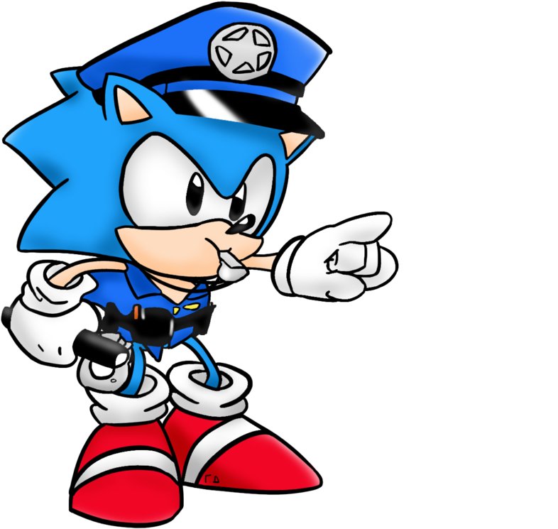 Sonic The Police Officer By Georgedaris - Sonic Police Officer (1024x1216)