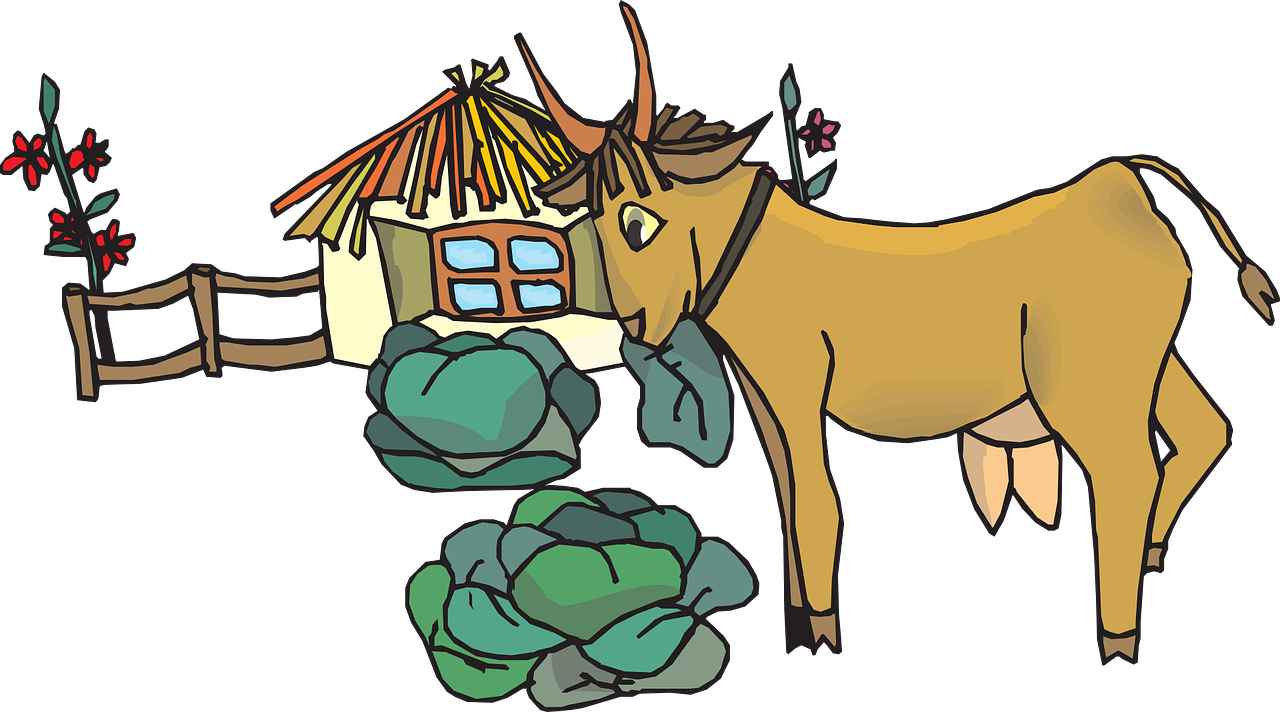 House Green Plants Goat Fence Png Image - Goat In The Garden (1280x712)