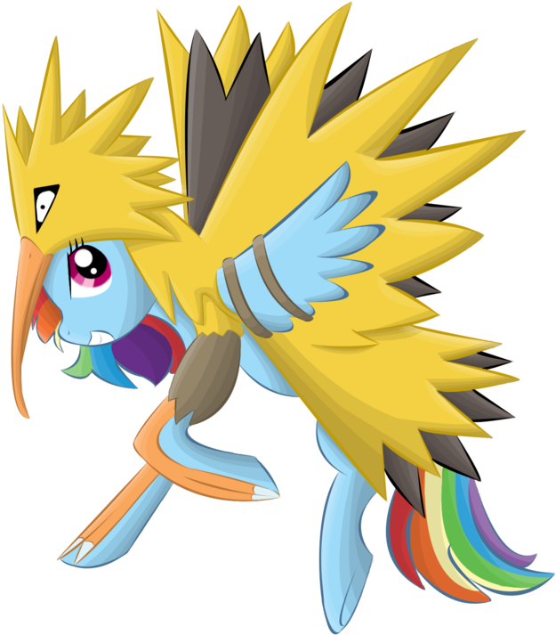 Rainbow Dash Zapdos By Kazifasari - Zapdos (800x741)