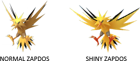Zapdos Vs Shiny Zapdos - Zapdos (555x241)