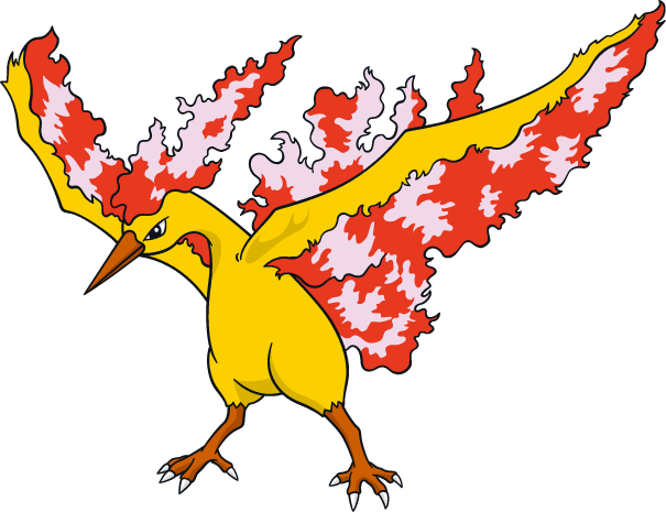 Moltres - Found - Pokemon Legendary Birds Moltres (605x465)