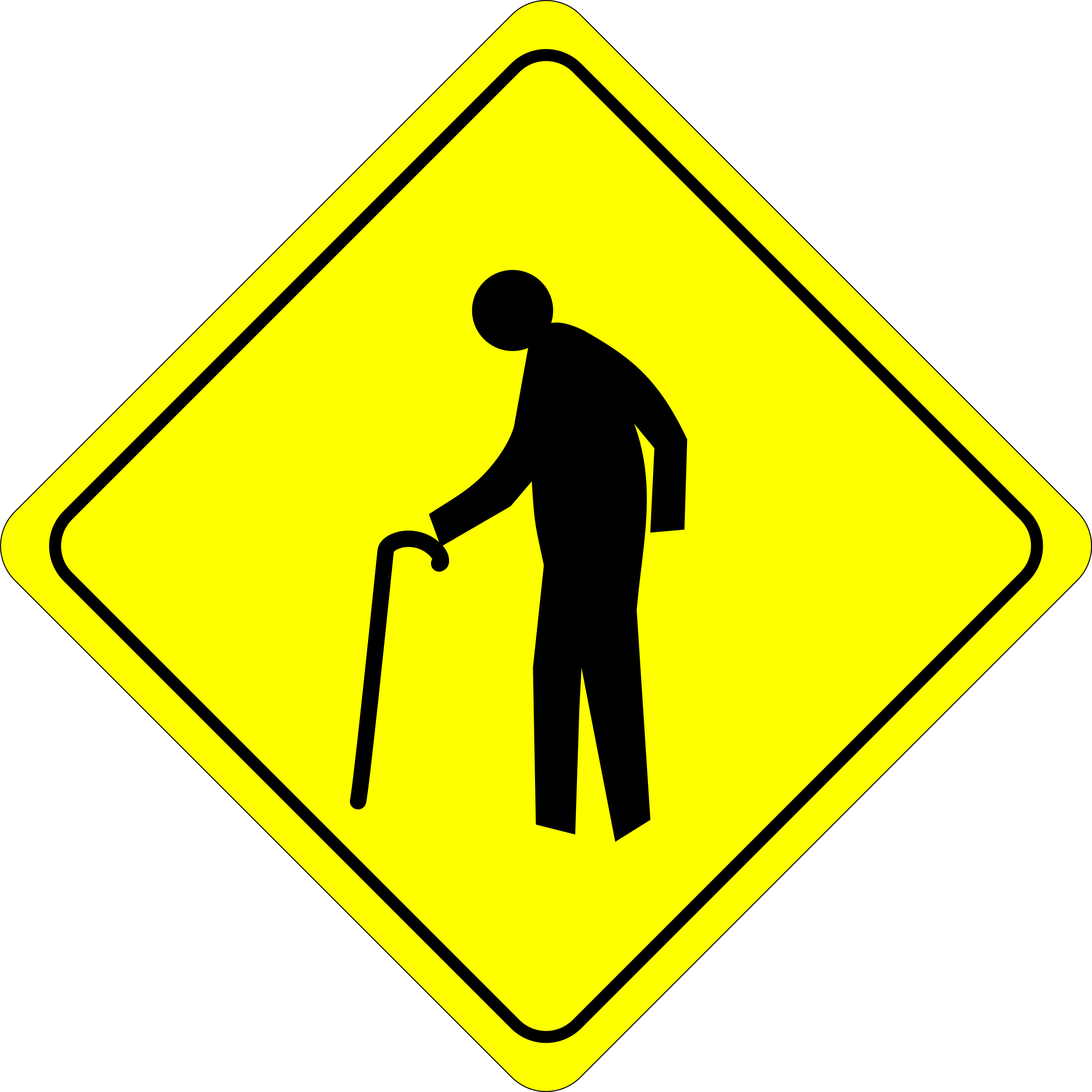 Adult Birthday Party - Old Person Crossing Sign (2400x2400)