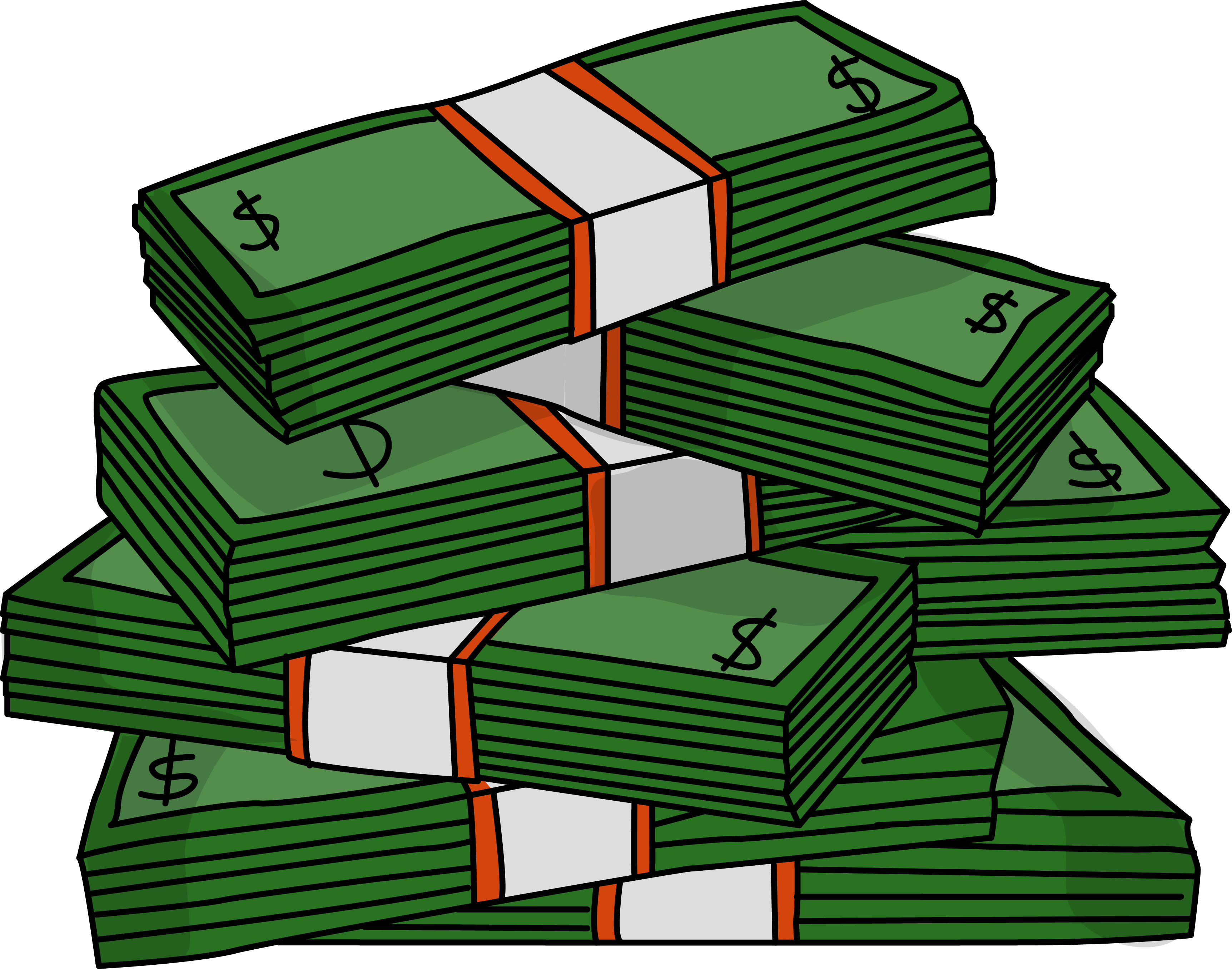 Clip Art Money Bills - Stacks Of Money Clipart (3448x2711)