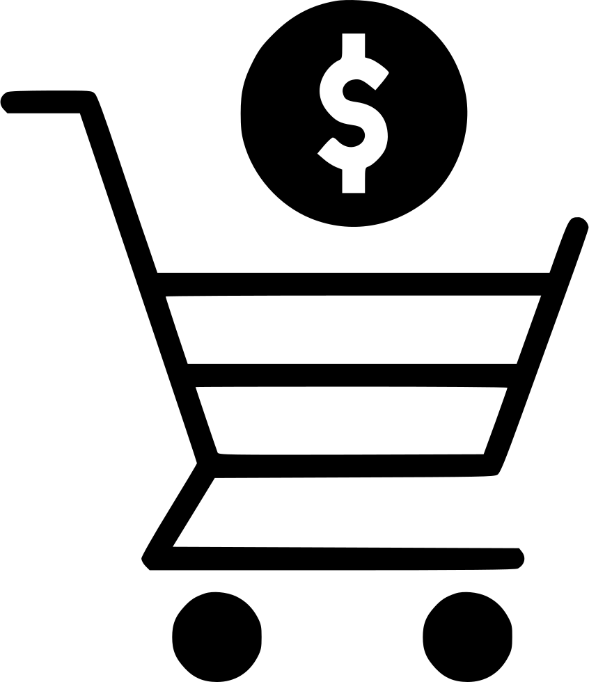 Online Shopping Cart Trolly Dollar Sign Currency Payment - Online Shopping Cart Icon Png (846x980)