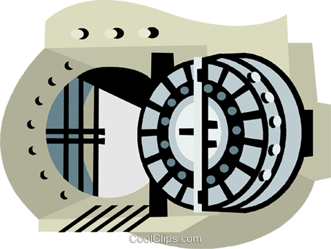 Bank Vault Royalty Free Vector Clip Art Illustration - Bank Vault Clipart (480x362)
