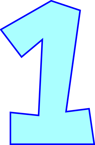 Blue Number 1 Clip Art - Blue Number 1 Clip Art (390x597)