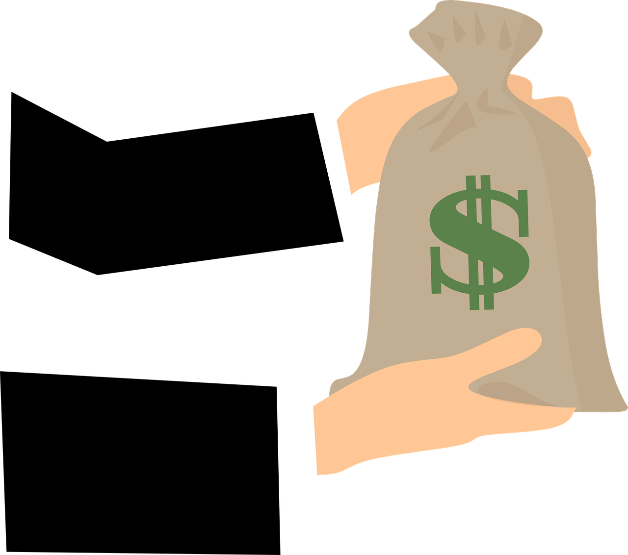 Bag, Business, Holds, Money, Merchant - Gambar Png Orang Memegang Uang (1280x1132)