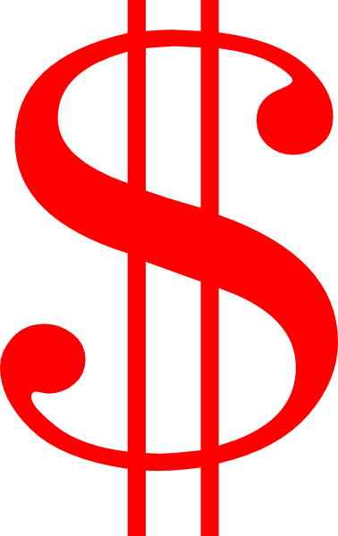 Bill Clipart - Red Dollar Sign Transparent (378x600)