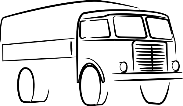 Truck Clipart Black And White (800x566)