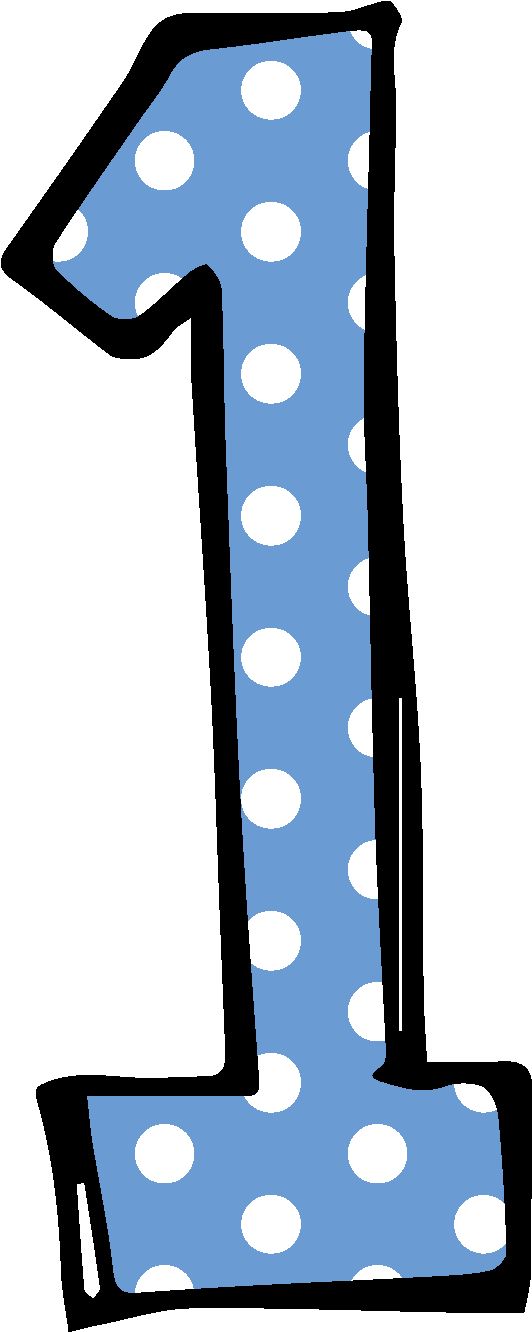 Blue Clipart Number One - Number Clipart 0 Polka Dots (752x1436)