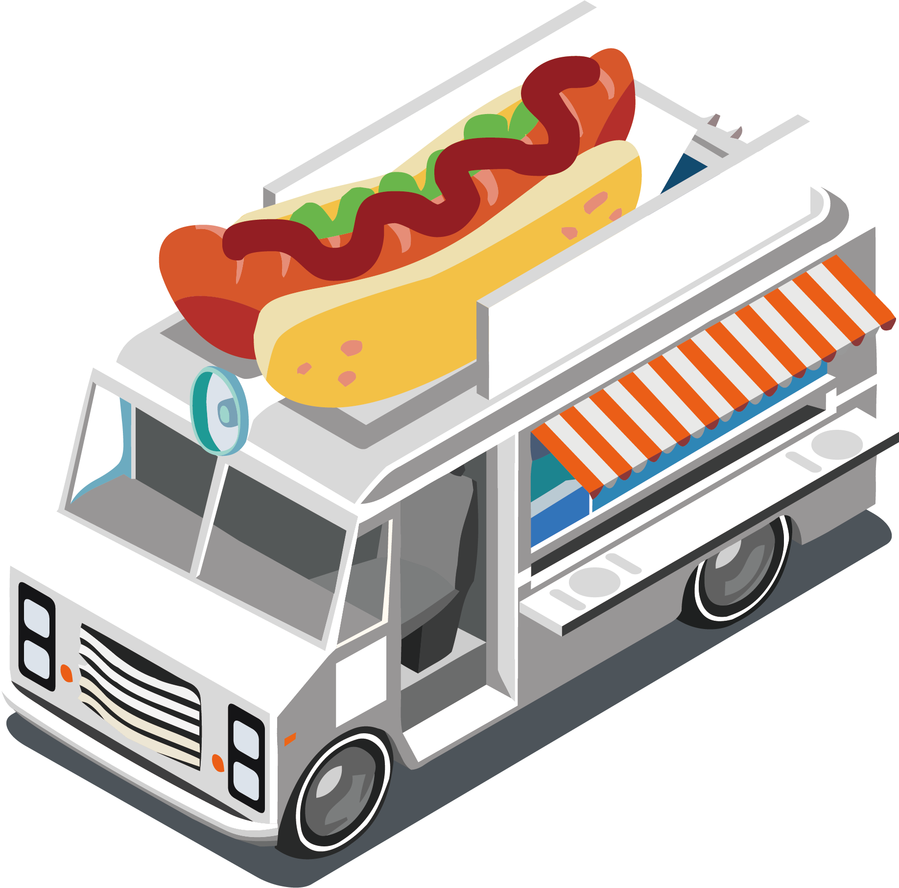 Hot Dog Fast Food Street Food Food Truck - Food (1836x1814)