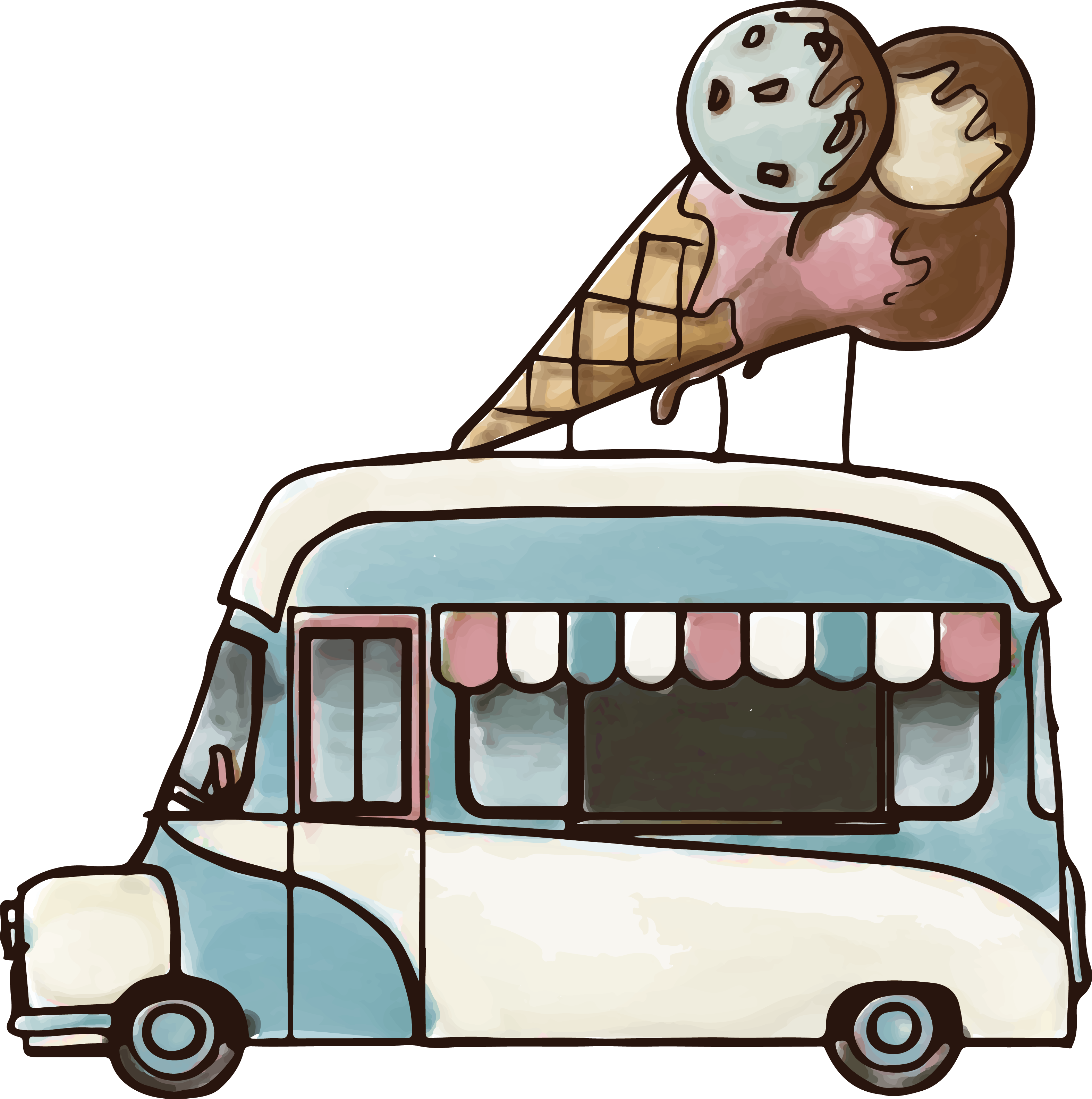 Car Pizza Fast Food Food Truck Take-out - Car Pizza Fast Food Food Truck Take-out (3147x3166)