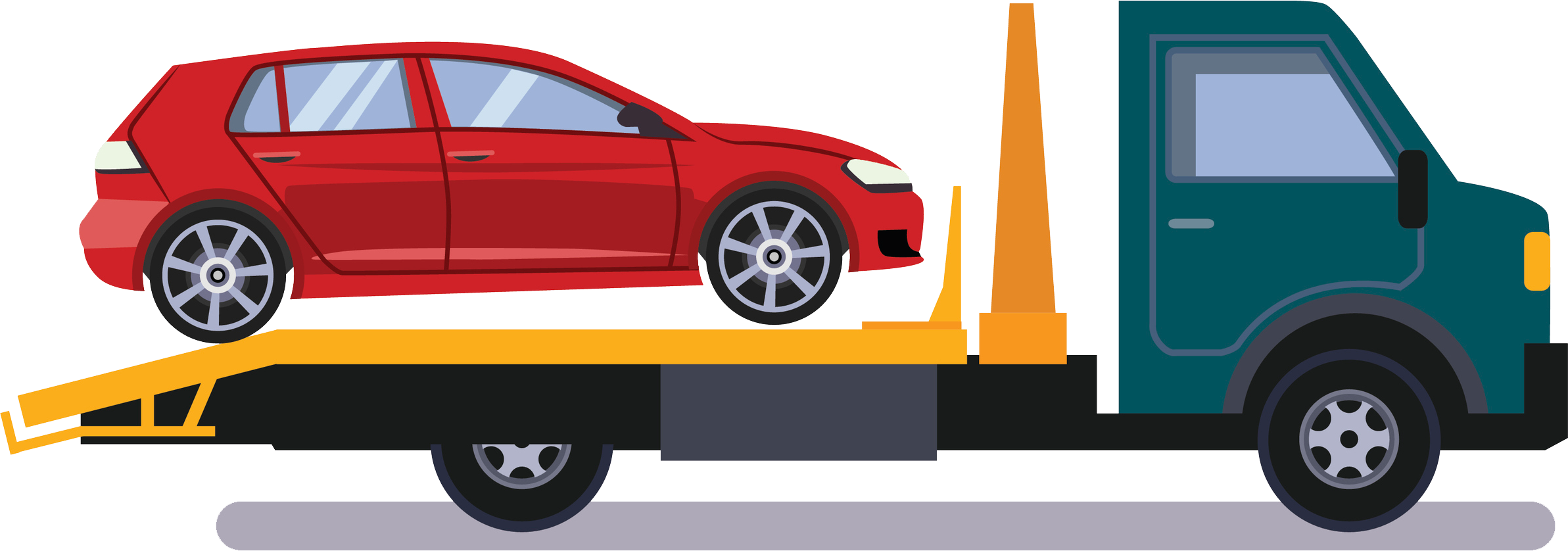 Tow Truck Illustration - Tow Truck (2385x838)