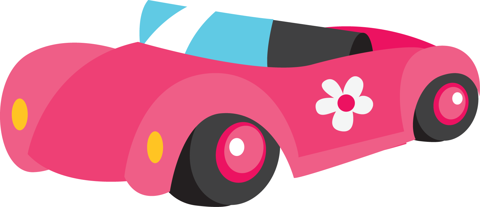 Clip Art - Carros De Niña Animados (1584x686)
