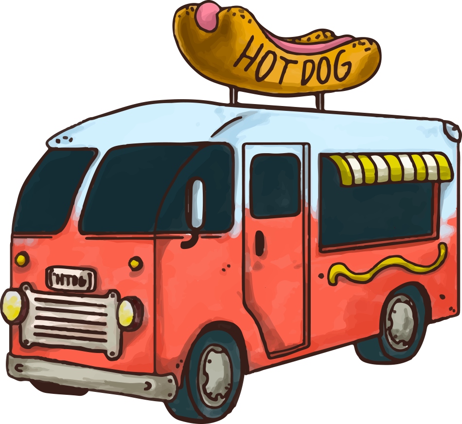 Hot Dog Fast Food Hamburger Car Food Truck - Food Truck Vector Png (950x872)