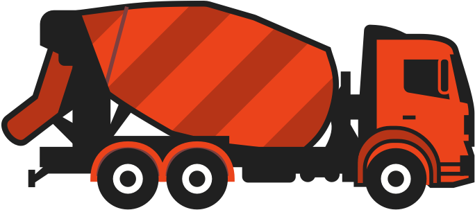 Cement Mixer - Concrete Mixer Truck In Red (700x310)