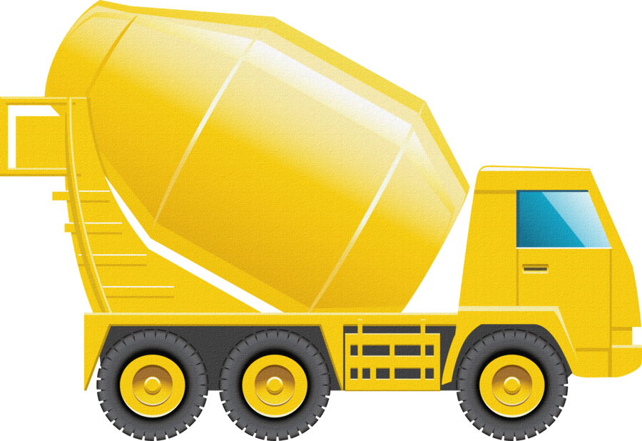 Concrete Mixer Truck Vector Png Clipart - Construction Trucks Png (900x618)