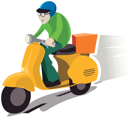 Delivery Man Clipart Png - Moto Delivery Png Vector (512x512)