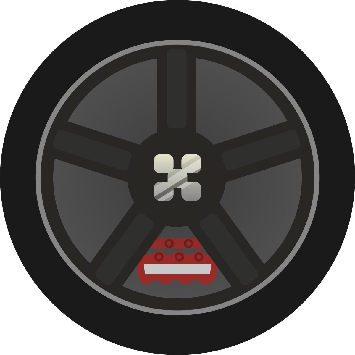 Images For > Simple Tire Tracks Clipart - Rim (1200x1200)