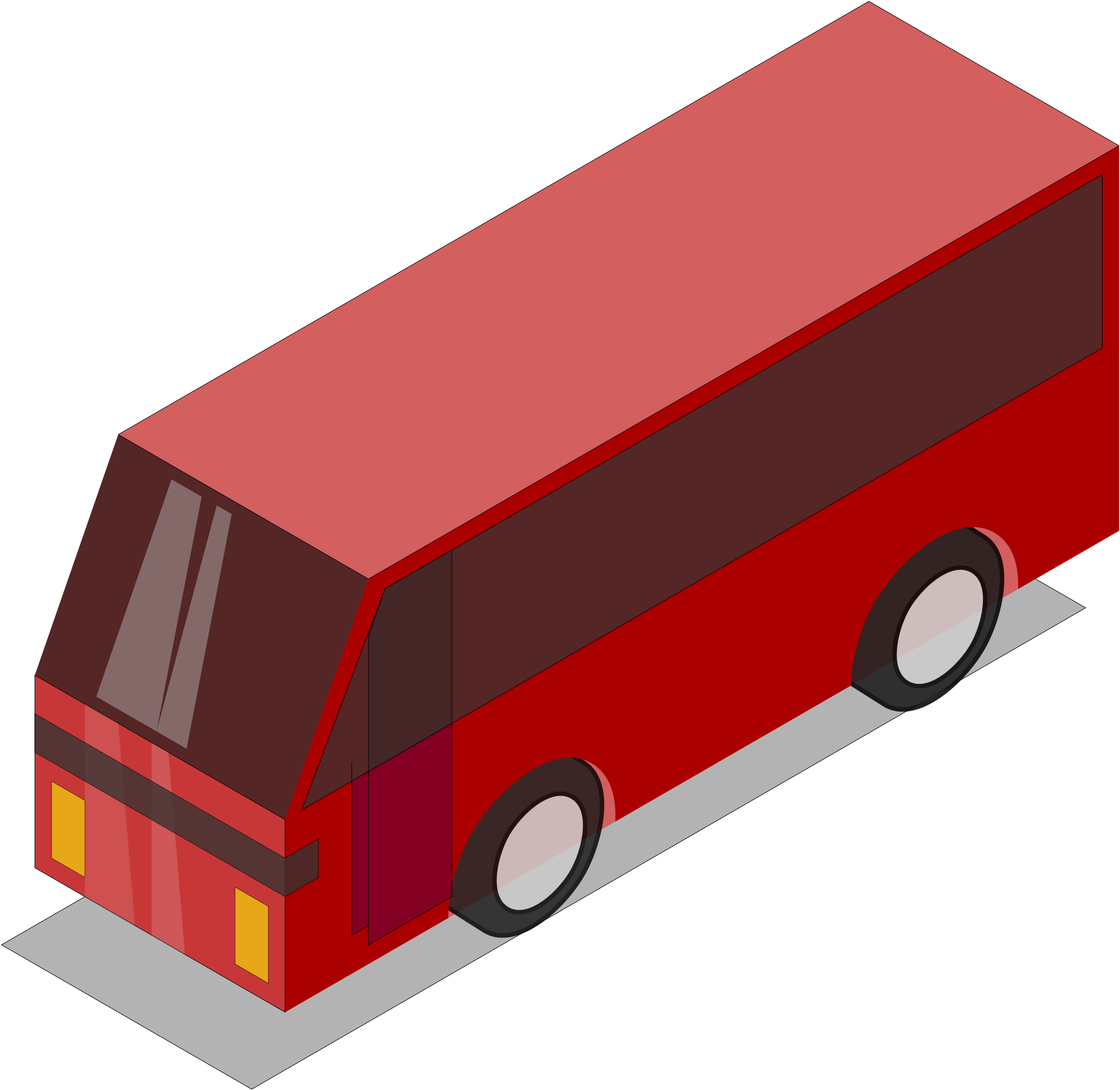 Clipart 3d Isometric Red Bus - Bus (2400x2336)