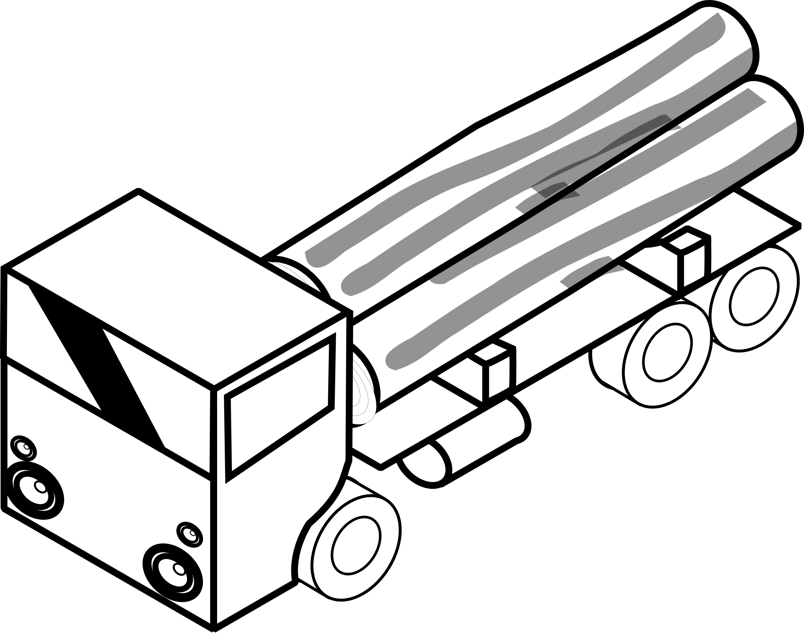 Fire Truck Clipart Black And White Iso Truck 1 Black - Line Art (2555x2012)
