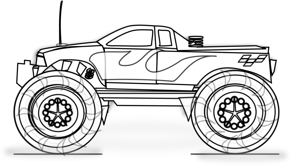 Free Printable Monster Truck Coloring Pages For Kids - Trucks Coloring Pages (1024x608)