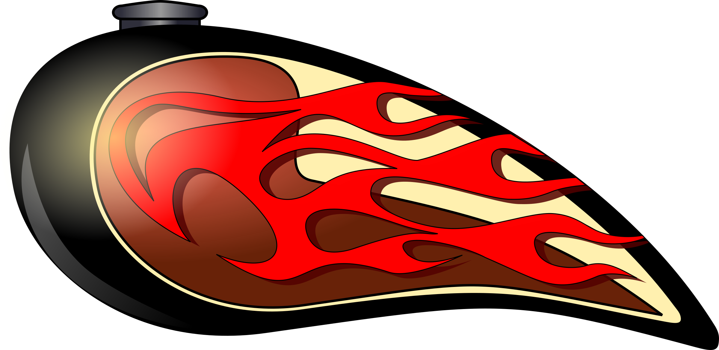 Big Image Motorcycle Gas Tank Drawing (2400x1171) Png Clipart Download